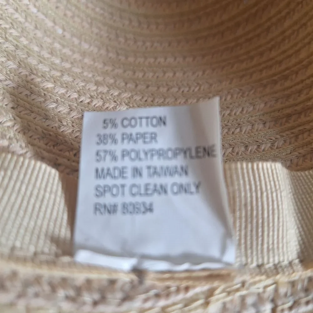 August Sun Hat Wide Brim Tan OS Womens